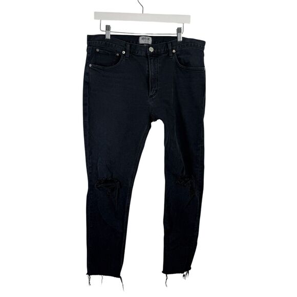 Agolde Blade Skinny Jeans Distressed Dark Wash Denim Stretch Capsole Mens 36x28 - Picture 1 of 8